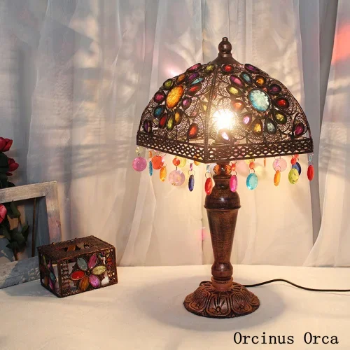 Юго-Восточная Азия ретро железное искусство настольная лампа для гостиной