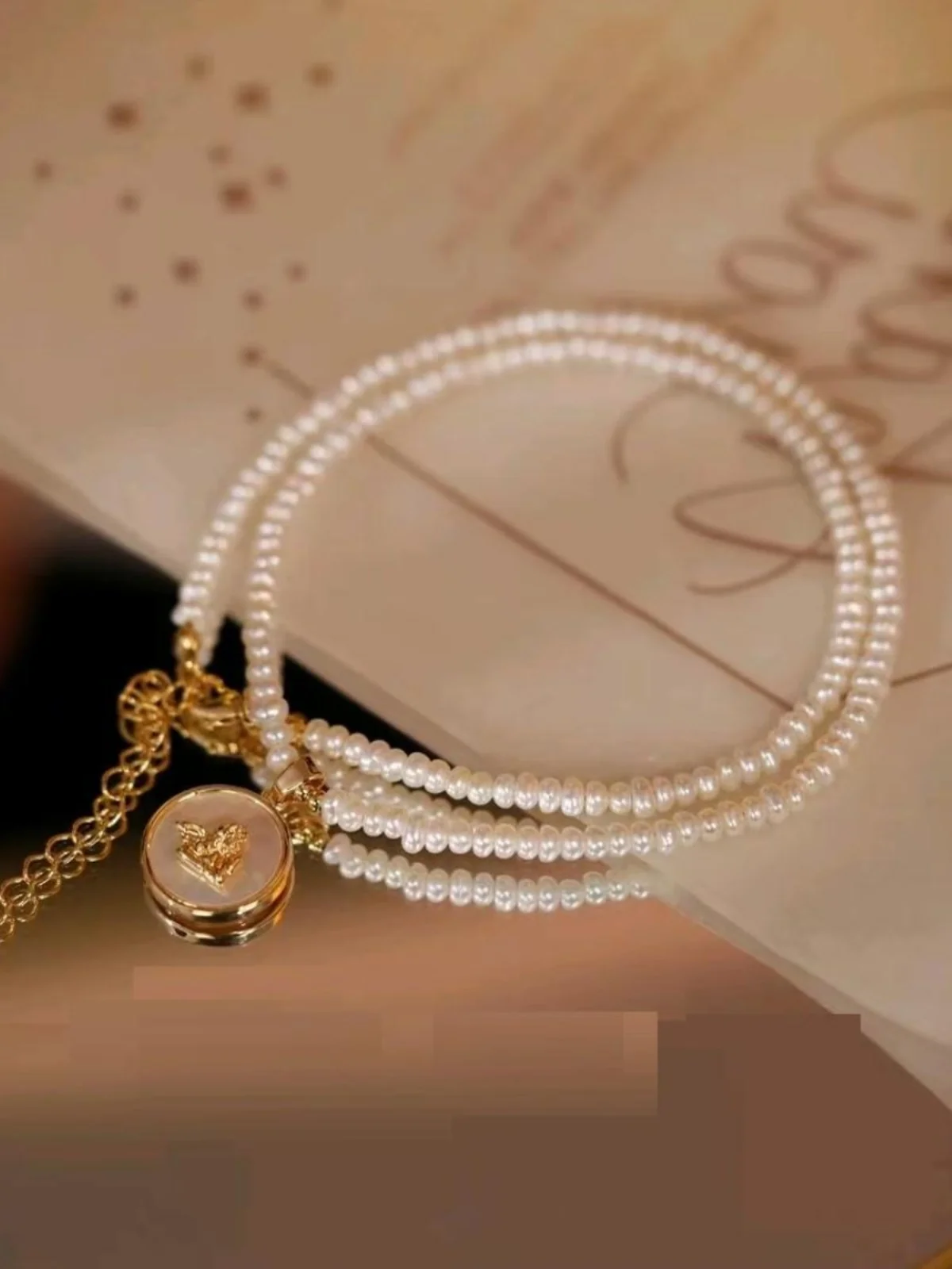 Ожерелье из натурального жемчуга элегантное легкое роскошное в стиле ретро