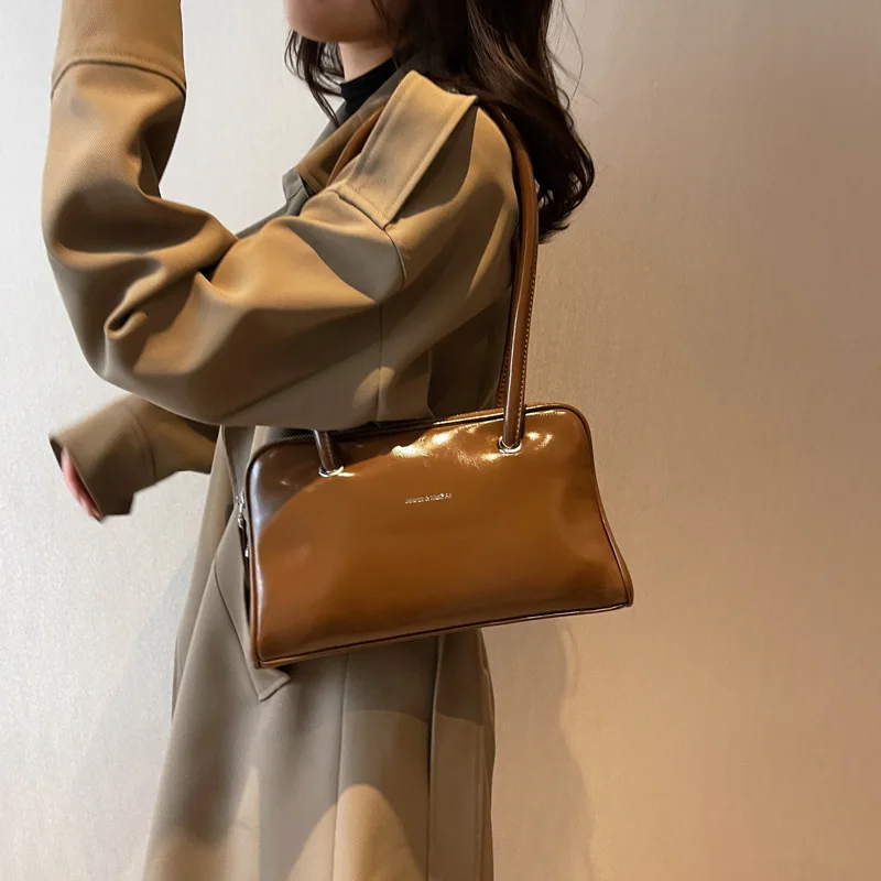 

2023 Solid PU Fashion Daily Commuting Small Bag Simple Women's Bag Single Shoulder handbag Crossbody Bag Zipper Women's Bag