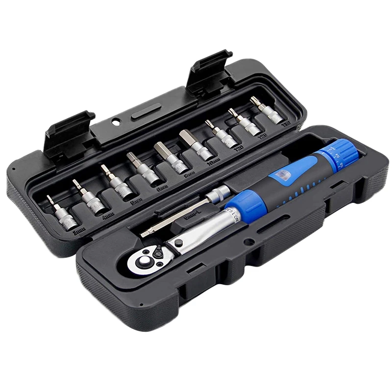 

Bicycle Torque Wrench 1/4 Inch Drive Torque Wrench Set 2-24Nm Cycling Bike Maintenance Socket Tools Kits