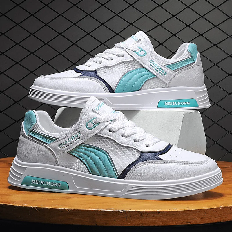 

2022 Summer New Men's Shoes Microfiber Mesh Breathable Sportswear Shoes Simple Design Daily Versatile Small White Sneakers