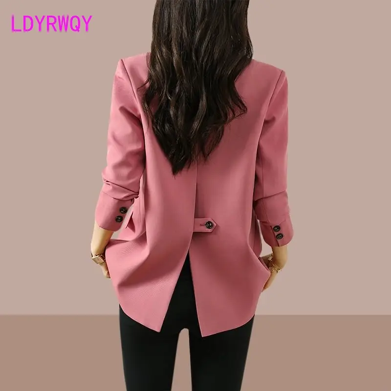 Pink suit coat Women's autumn 2023 new design casual top Spring and autumn