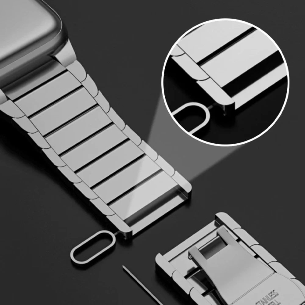 Stainless Steel strap for Apple Watch Band 45mm 49mm 44mm 41mm 38mm Correa Metal Bracelet iWatch for series 8 7 se 6 4 5 Ultra