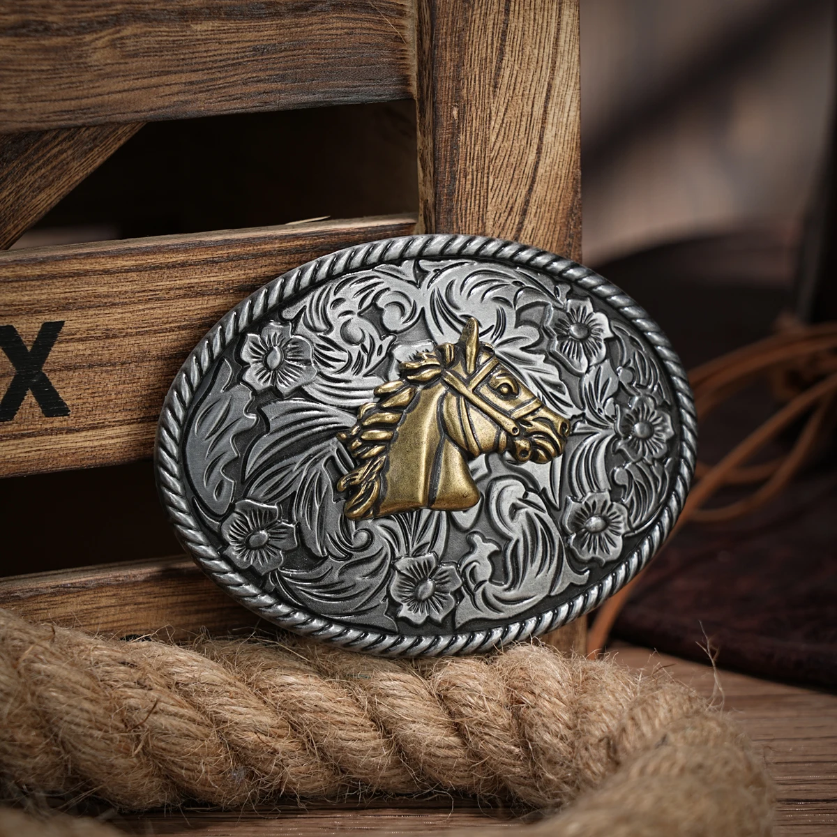 Винтажная большая серебряная пряжка в западном стиле для мужчин и женщин -