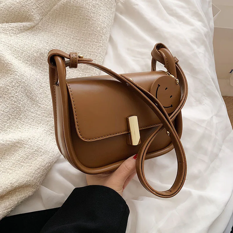 

Designer Women Small Pu Leather Shoulder Saddle Bags High Quality Ladies Crossbody Bags for Women Casual Handbags Messenger Bag