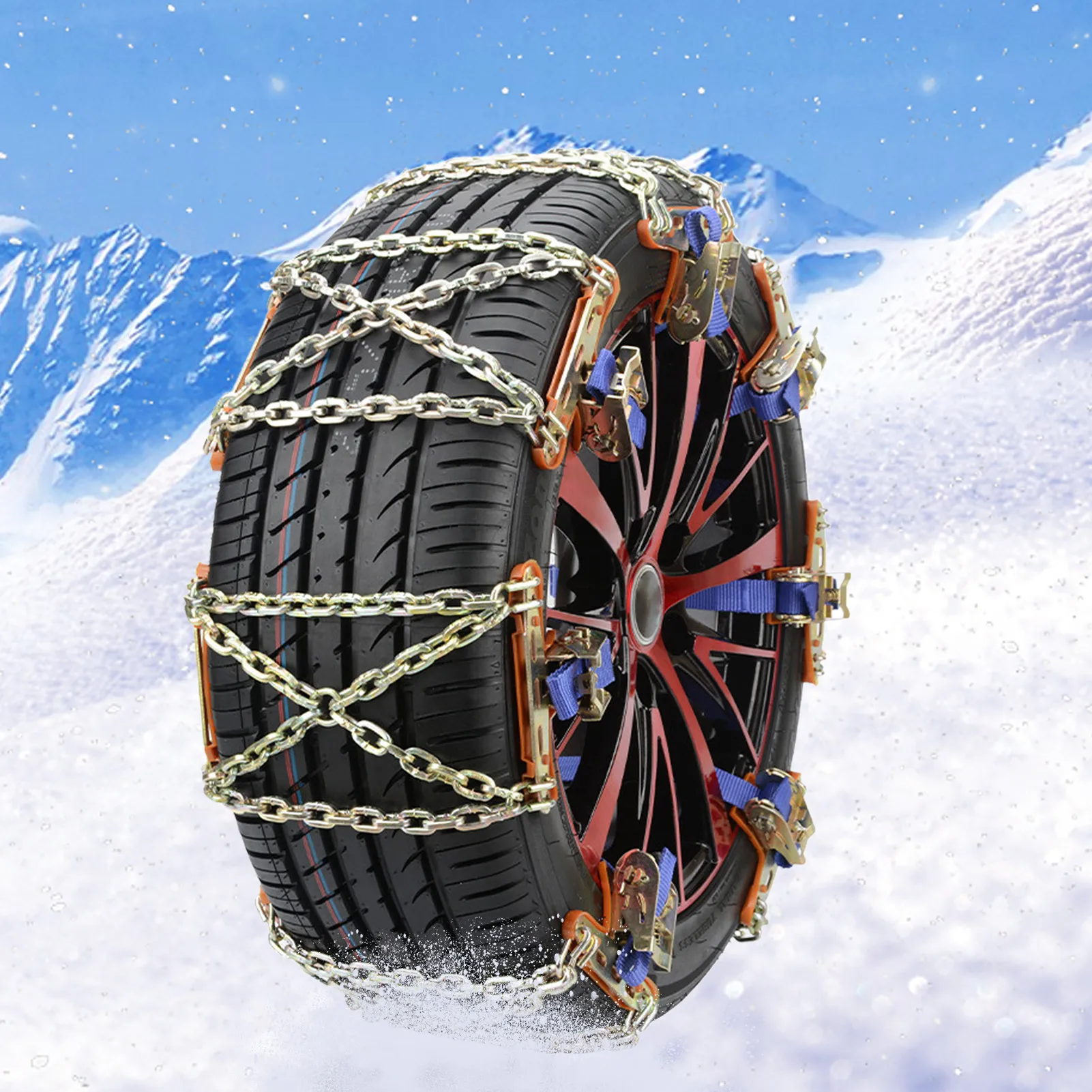 

Car Tire Snow Chains 8PCS Universal Adjustable Anti-Slip Security Chains Tire Chains for Truck Cars Sedan Family Automobiles