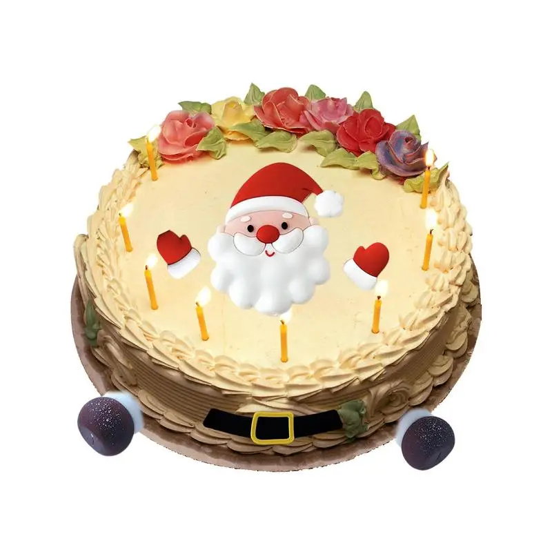 

Happy Birthday Cake Topper DIY Santa Snowman Kid's Christmas Cake Topper For Christmas Family Party Dessert Decoration 7pcs/set