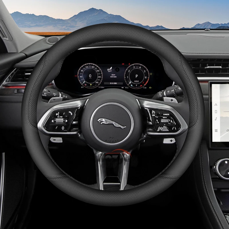 Кожаный чехол на руль автомобиля для Jaguar XJ XF XE E-pace F-pace X-type XK I-pace S-type X350, аксессуары для интерьера 2025 (art.: 3920d164bc92a) - 3920d164bc92a