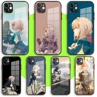 liquid tempered glass case for iphone 13 11 12 mini pro max xs xr x 7 8 6 plus se2 silicone cover digital monster anime
