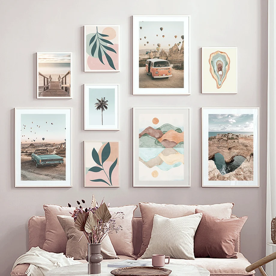 

Gobi Landscape Van Car Beach Palm Hot Air Balloon Wall Art Canvas Painting Poster And Prints Wall Pictures For Living Room Decor
