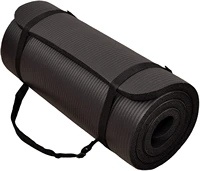overseas delivery multi purpose 1 inch ultra thick high density tear resistant sports yoga mat with strap black