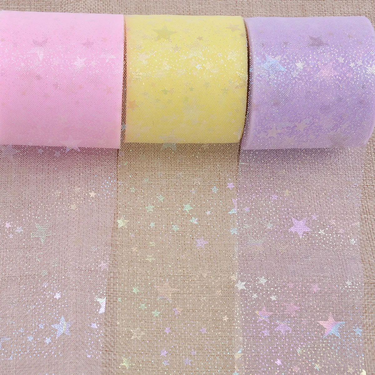 6 см x 5 ярдов/рулон Радужный Блестящий тюль рулон блестки кристалл органза