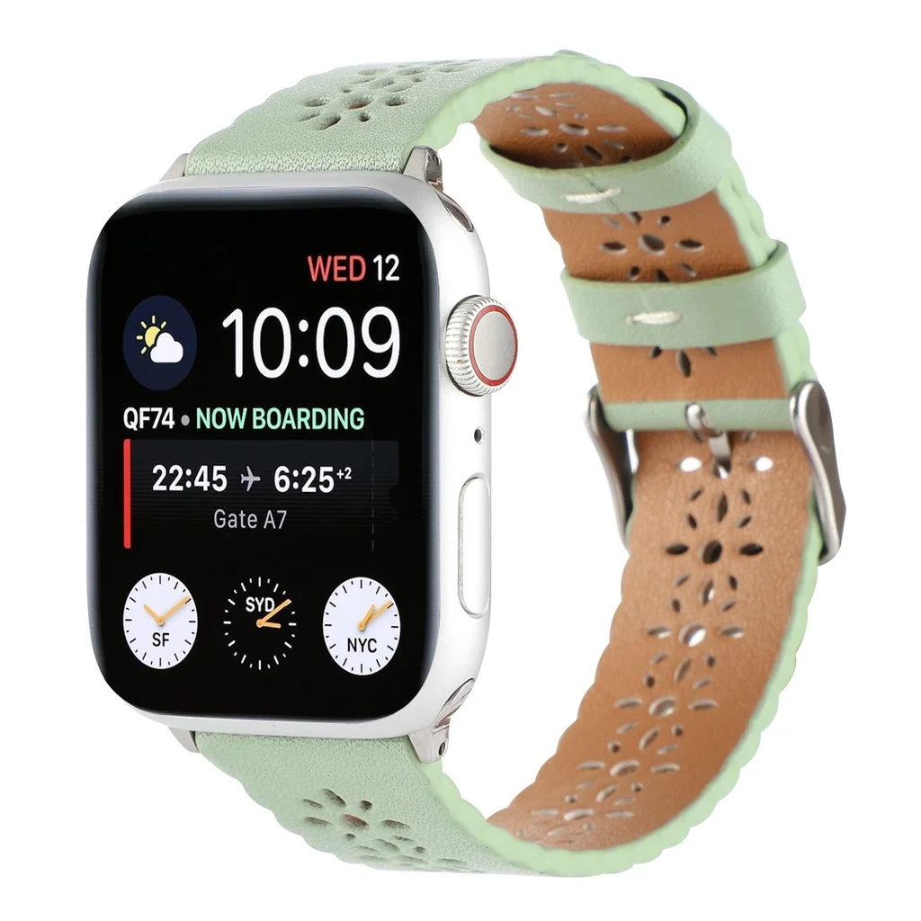 Leather Lace strap For Applewatch band 49mm 45mm 41mm 44mm 40mm 38mm Breathable Watchband For iWatch 8 7 6 se 5 4 3 2 Bracelet