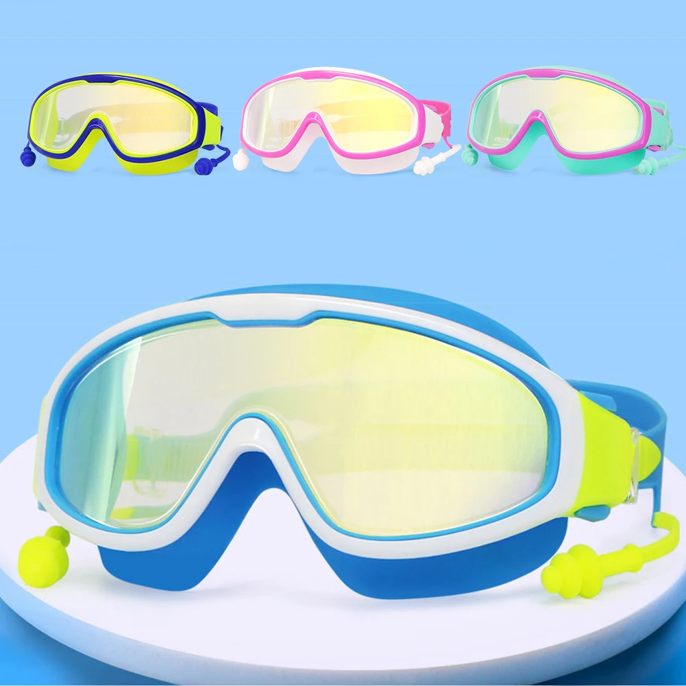 

Professional Kids Swimming Goggles Anti-fog Swimming Glasses with Earplugs for Children Swim Learning Equipment
