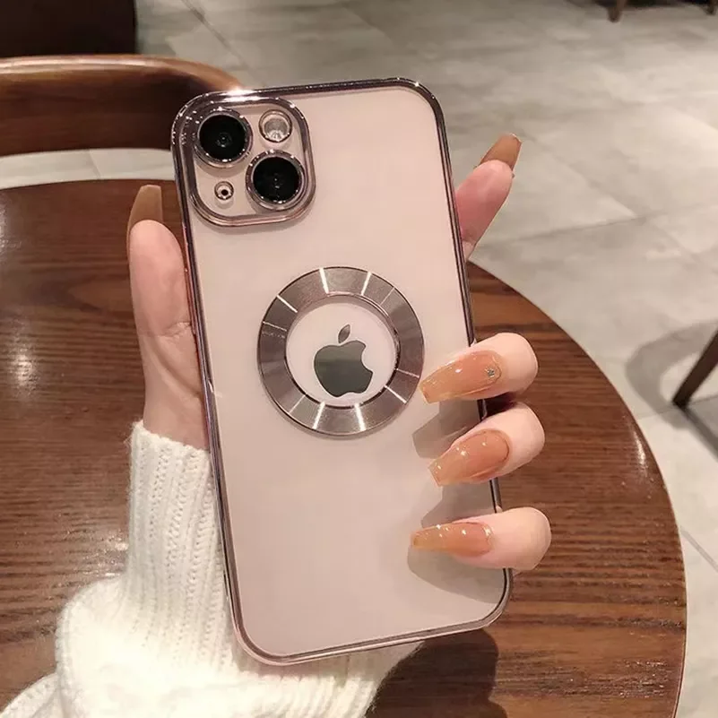 

Factory Direct Selling Camera Protector Phone Case for iPhone 11 12 13 14 Pro Max X Xs Xr 7 8Plus Luxury Plating CD Pattern Clea
