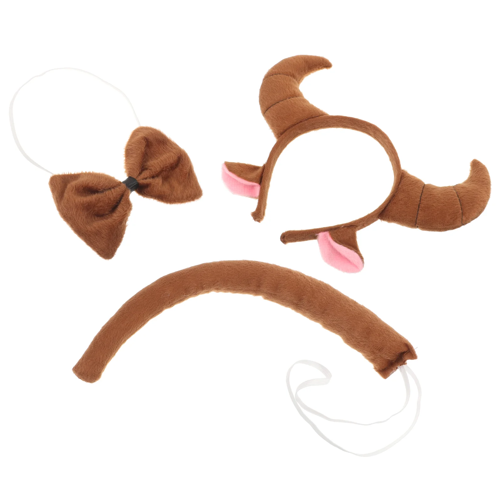 

3 комплекта Завязки для волос из бычьего рога Хвост Хэллоуин реквизит для макияжа для ребенка девочки с узором из бычьего рога