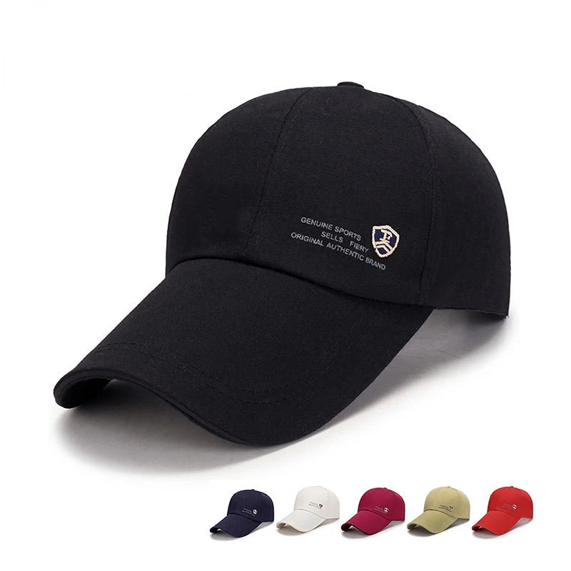 

2023 New Spring Summer Sports Caps Embroidered Canvas Sun Hat Outdoor Sports Cap Mens Hat for Fish Fashion Long-brimmed Golf Cap