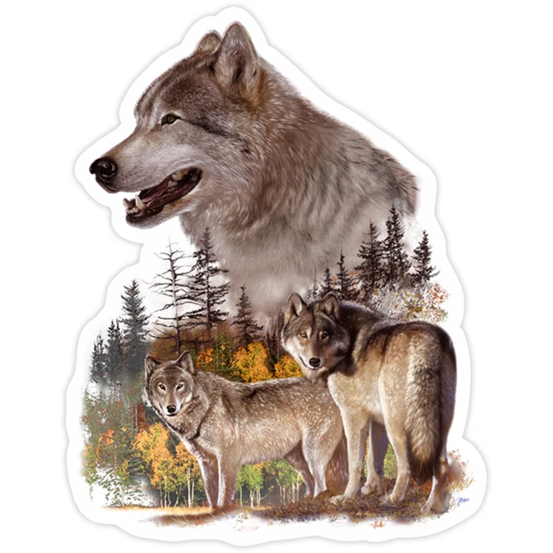 

Various Sizes PVC Decal Couple of Wolves Car Sticker Waterproof on Bumper Rear Window Laptop Refrigerator Toilet