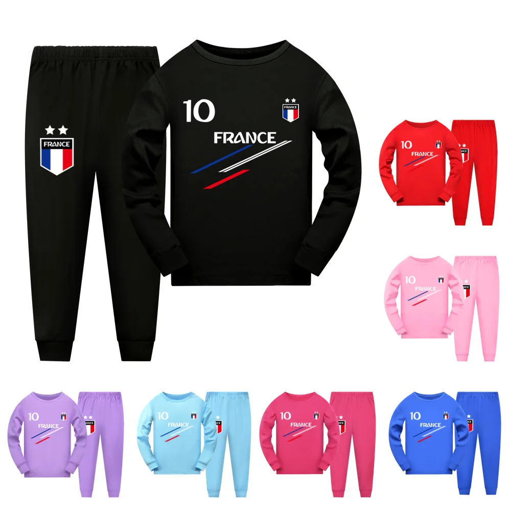 

Tops Kids Frances Game Pajamas Set Spring Autumn Long sleeve Children's Clothing Sleepwear Boys Girls Cotton Nightwear Suit