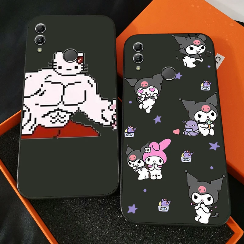 

Cartoon Hello Kitty TAKARA TOMY Phone Case For Huawei Honor 7A 7X 8 8X 8C 9 V9 9A 9X 9 Lite 9X Lite Black Silicone Cover Funda