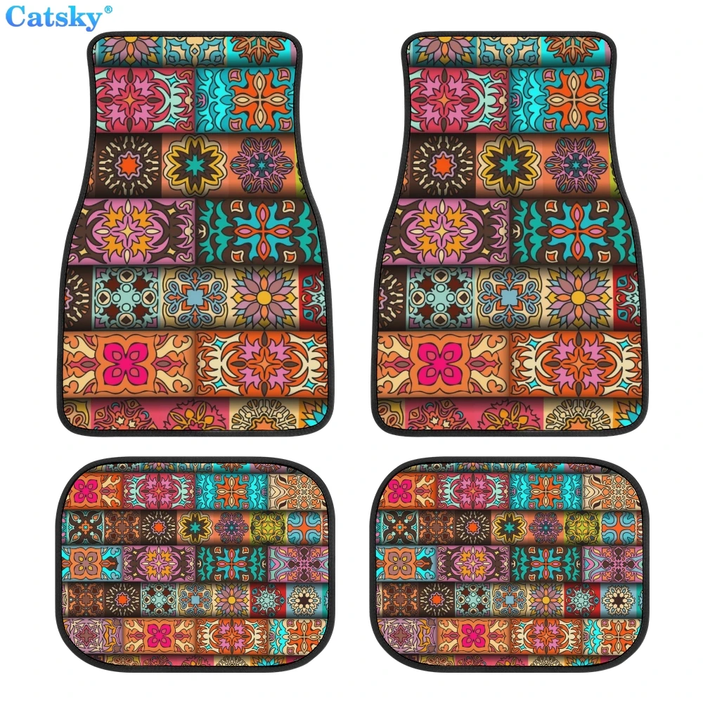 

Напольные коврики для автомобиля в этническом стиле, коврики для автомобиля в стиле хиппи, аксессуары для автомобиля в стиле ретро