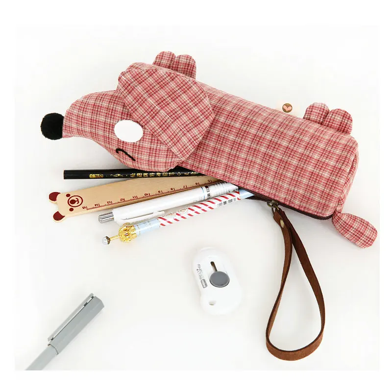 

Tricolor Patch Dachshund Pencil Bag Fabric Quality School Supplies Stationery Gift School Cute Pencil Box Pencilcase Pencil Bag