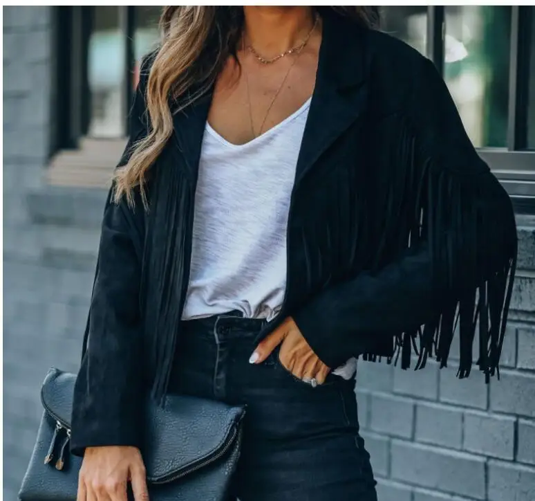

2023 New Short Sleeve Tassel Coat