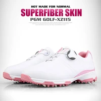new ladies breathable rotating buckle golf sneakers women auto lacing waterproof microfiber anti slip golf shoes