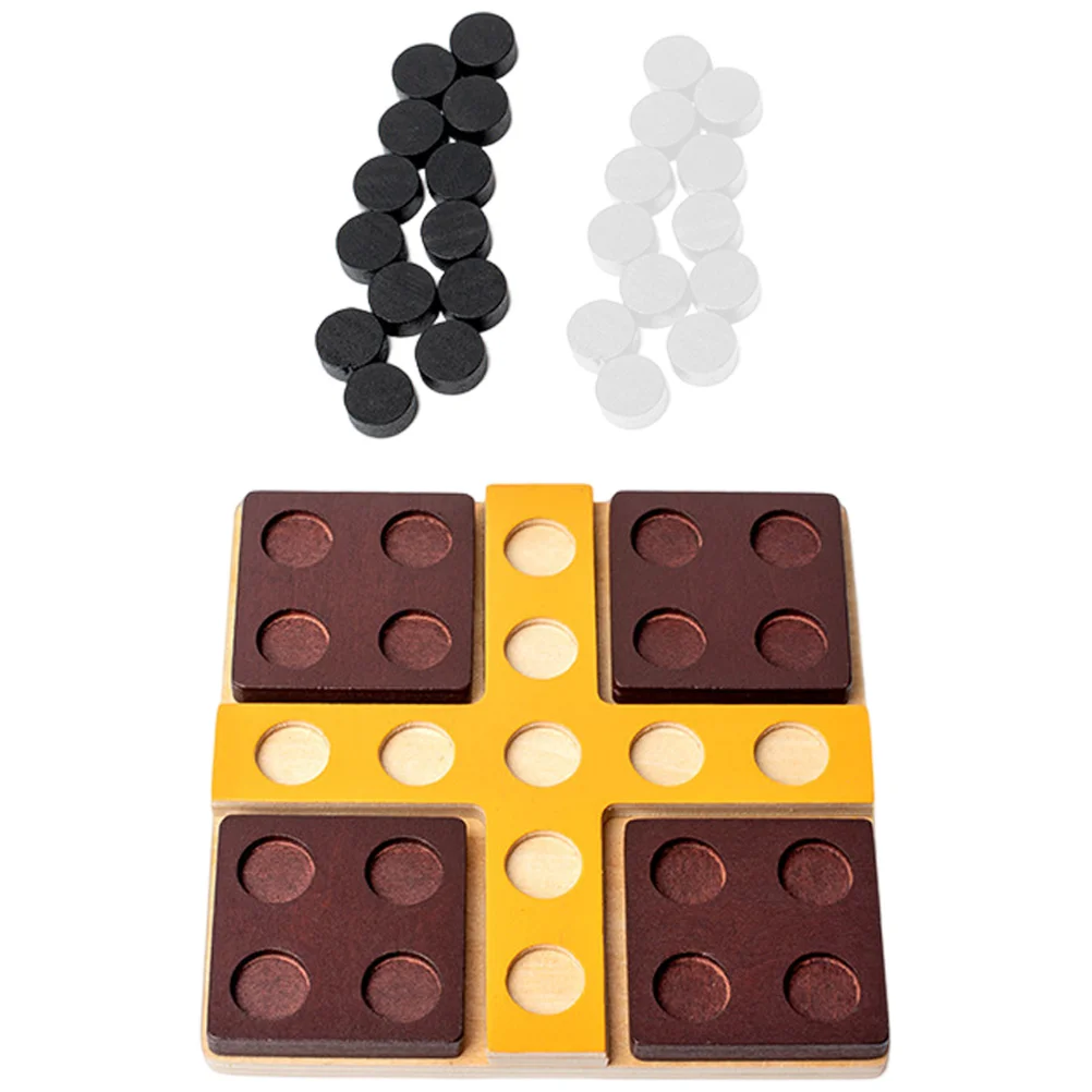 

Toy Rotatable Four-in-a-row Game Wooden Educational Chess Plaything Board Go Child Games