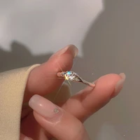 wholesale silver color zircon open branch adjustable ring for women korean wedding party fashion jewelry