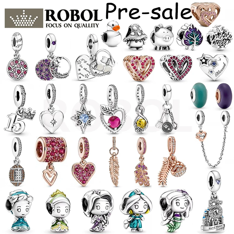 

High Quality 925 Sterling Silver Charm Cartoon Heart-shaped Charm Suitable for Bracelet Necklace Ladies Jewelry