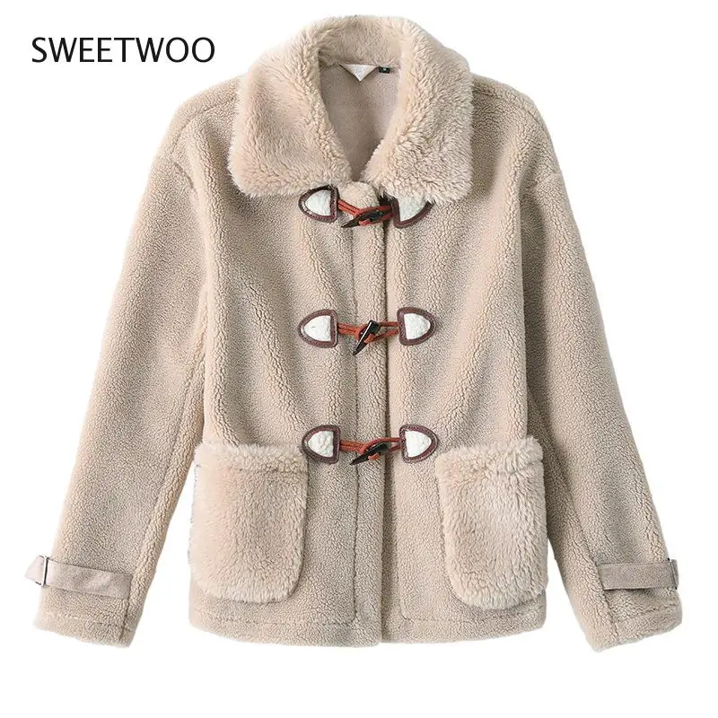 Casual Winter Coat Jacket Woman Faux Fur 2020 New Autumn Thicken Warm Teddy Lamb Faux Fur Coat Women Fashion Slim Dropshipping