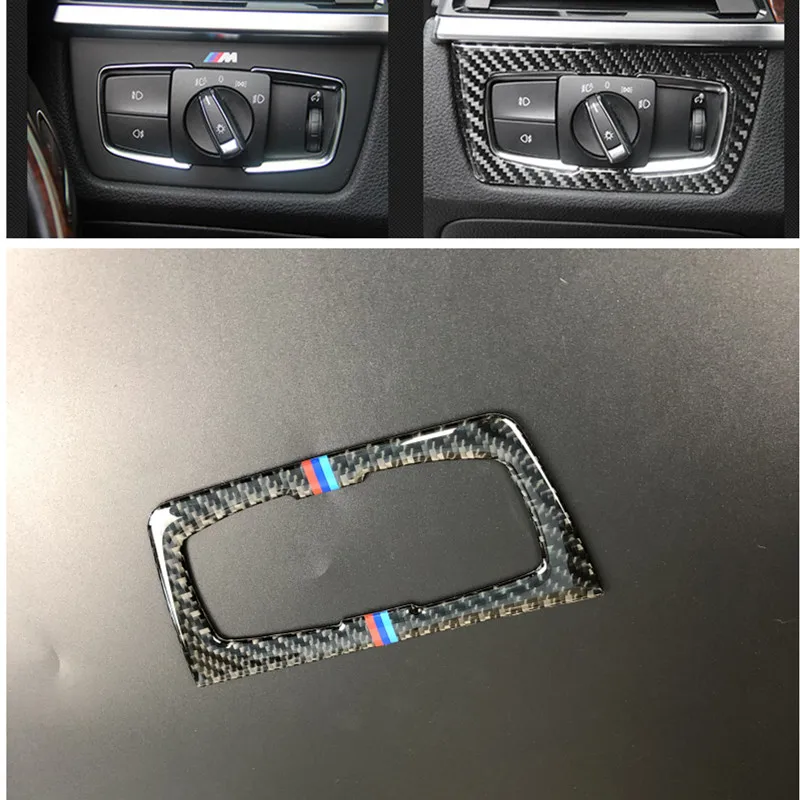 

Наклейки для переключателей фар из углеродного волокна для BMW 3 4 Series 3GT F30 F31 F32 F34