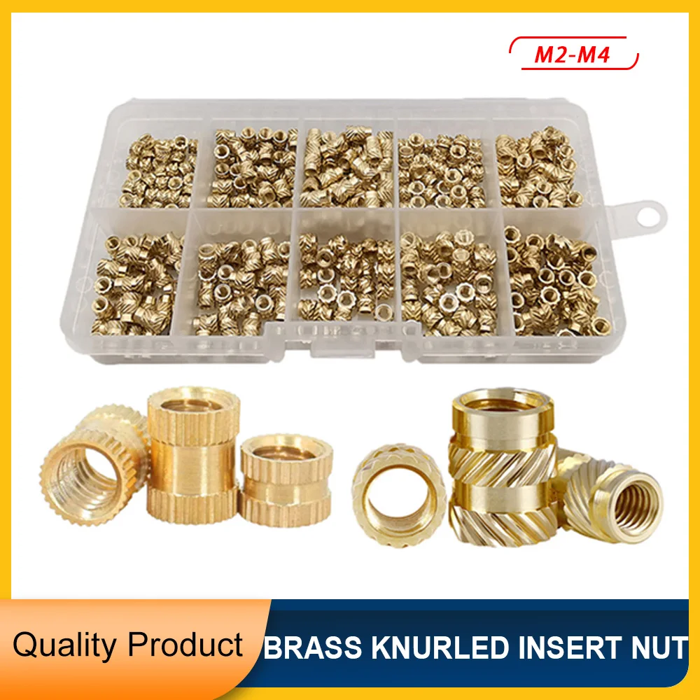 

M2 M2.5 M3 M4 3D Printer Plastic Insert Nut Brass Set Threaded Insertion Hot Melt Knurled Double Twill Embedded Heat Press Nuts