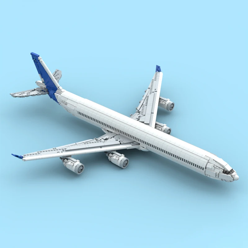 Фото Конструктор MOC: Авиалайнер A340 в заводской ливрее, 2481 деталь, креативная усовершенствованная модель, набор для сборки, коллекционная игрушка, подарок №2