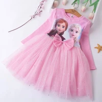 autumn kids dresses for girls frozen 2 elsa lace mesh summer girls princess dress costume party birthday outfits vestidos