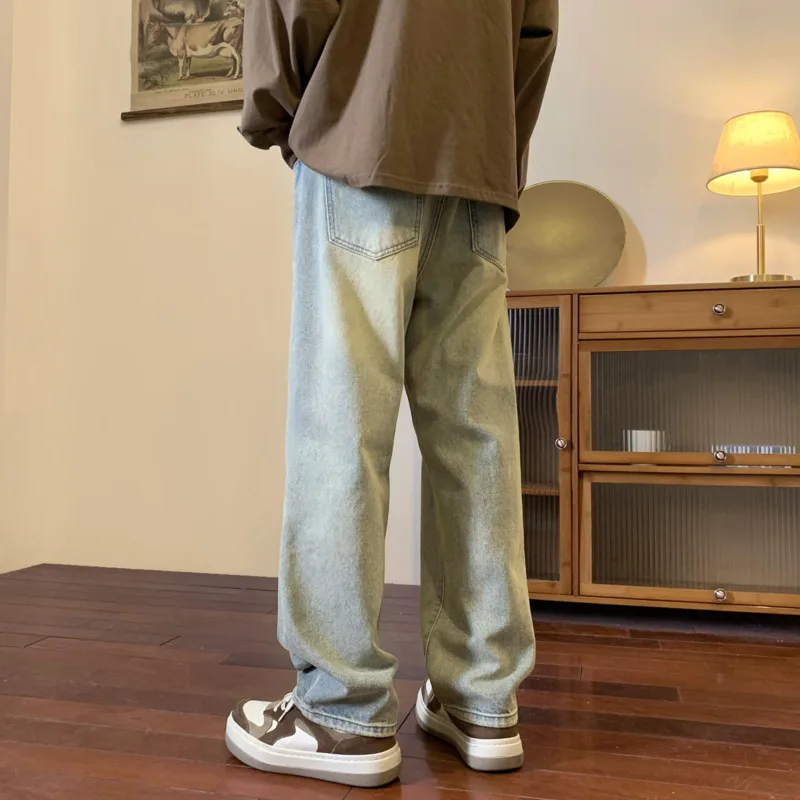Baggy Jeans Men's Fashion Retro Casual Wide Leg Jeans Men Streetwear Hip Hop Loose Straight Denim Pants Mens Trousers M-2XL