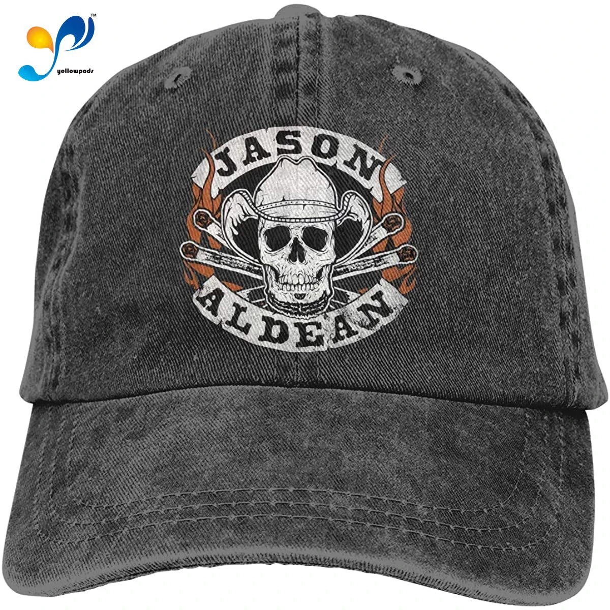 

Hats For Women Jason Aldean Unisex Denim Hat Can Adjust Denim Cap Baseball Cap Black
