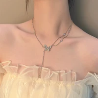 butterfly tassel zircon necklace for women female fashion luxury pendant niche multi layer clavicle neck chain collar jewelry