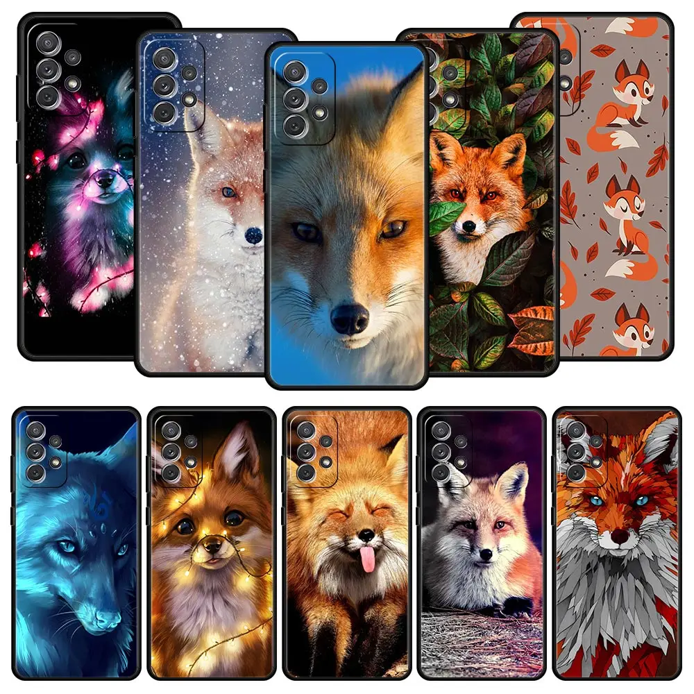 

Cute Cartoon Fox Animal Phone Case For Samsung Galaxy A51 A71 A41 A31 A21S A11 A01 A03S A12 M31 M22 A32 A52 A13 5G Soft Cover