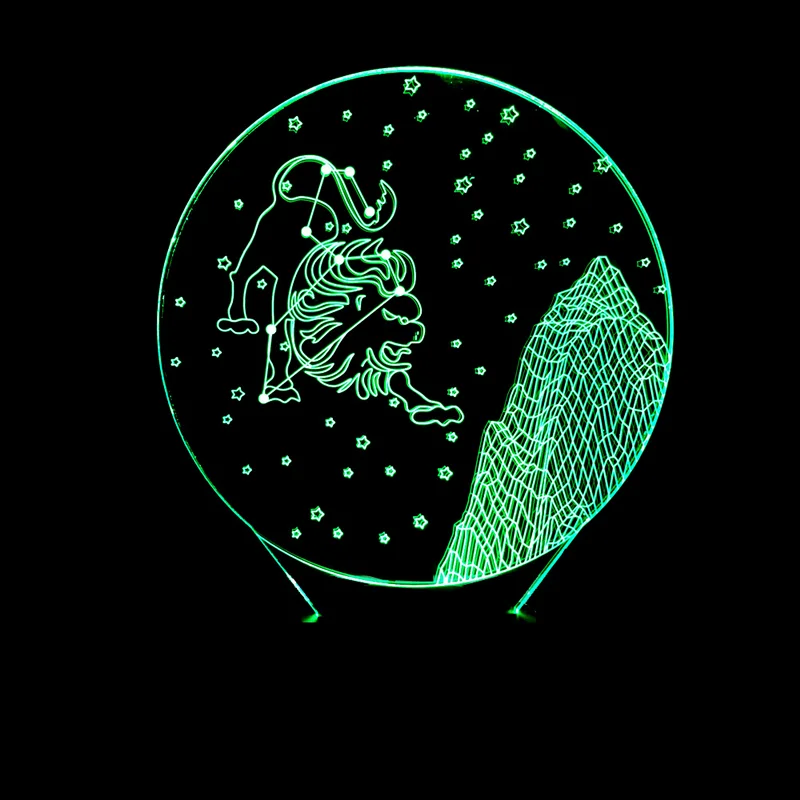 

Lion Constellation 3D Acrylic Color Night Lamp Decorative Table Lamp Birthday Holiday Valentine's Day Gift Color Conversion