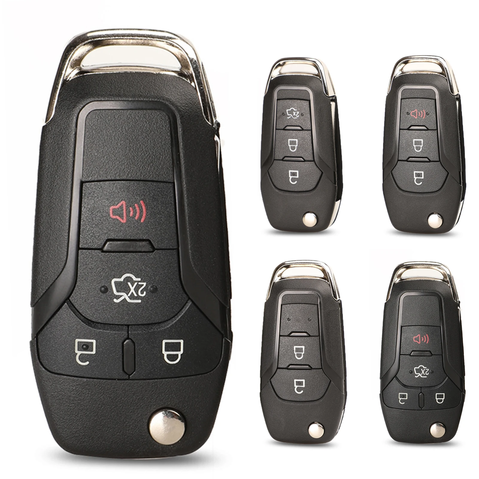 jingyuqin 2/3/4 Buttons Flip Folding Remote Car Key Shell Case Fob For Ford Focus Fusion Mk2 Mk7 Explorer Ranger HU101 Blade