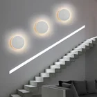 Настенная лампа с сенсорным выключателем, Nordic LED Lamp, Круглый прикроватный светильник, светодиодный настенный светильник для спальни, гостиной, светильник щение для лестницы