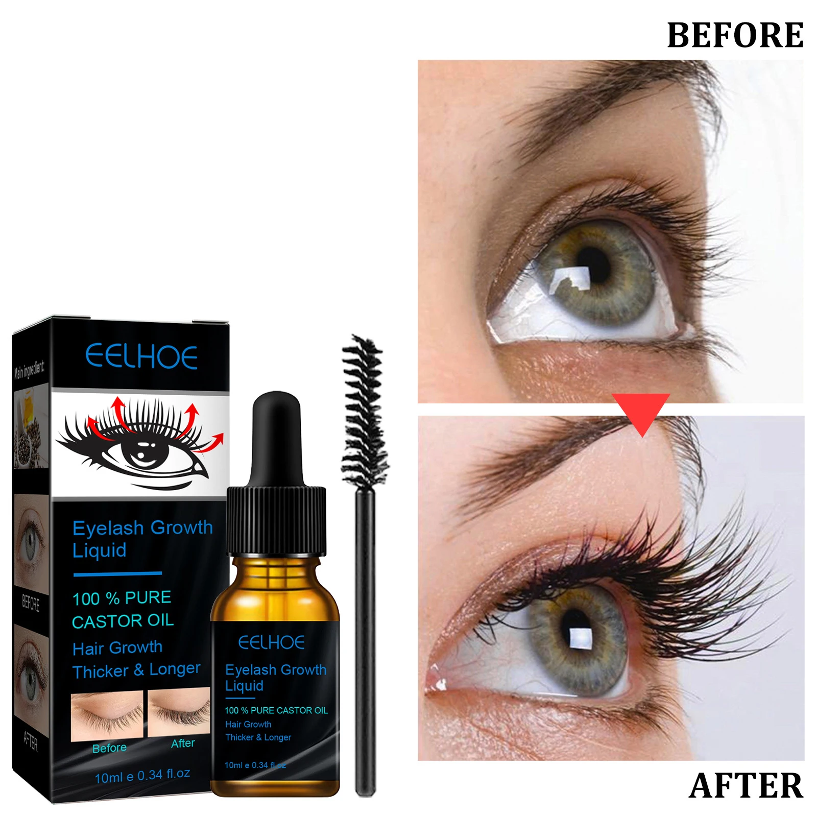 10ml Eyelashes Eyebrow Hair Growth Essential Oil Lengthening Nourishing Liquid Nourishing Oil Makeup Eyelash Enhancer