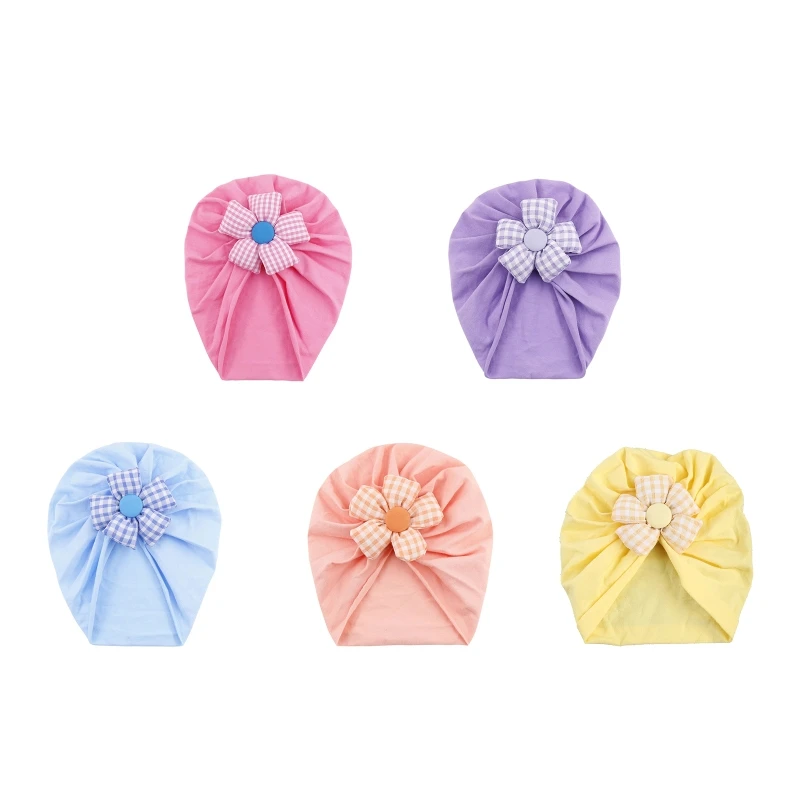 

Y3NF Baby Flower Beanie Turban Hat Muslim Bonnet Headwrap Headband Headdress Girls Kids Spring Summer Hair Accessories