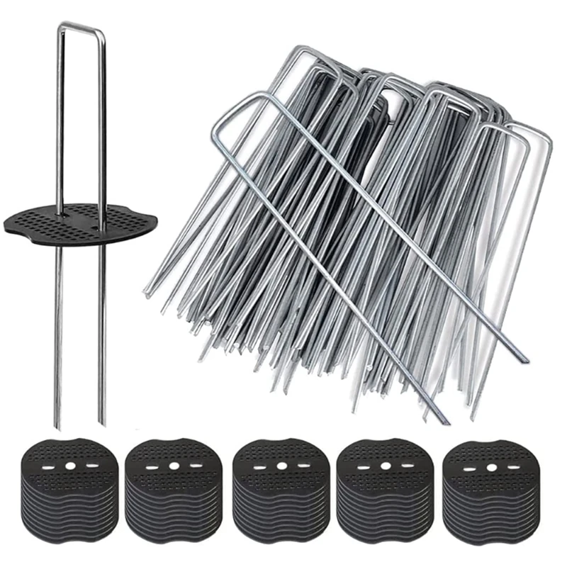 

50 Garden Fixing Nails Ground Garden Nails 6 Inch Garden Stakes Lawn Nails With Buffer