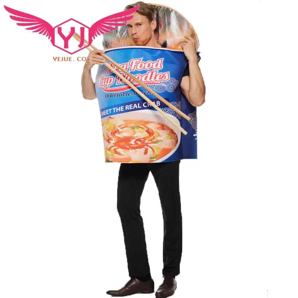 

Funny Seafood Instant Noodles Cosplay Costume Halloween Jumpsuit One Size Outfit for Adult Christmas Carnival