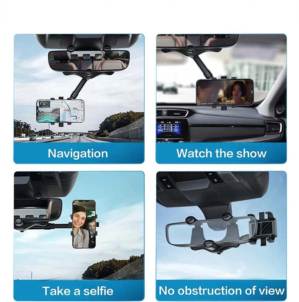 

Universal 360° Rotatable Retractable Car Phone Holder Rearview Mirror Driving Recorder Bracket DVR/GPS Mobile Phone Support