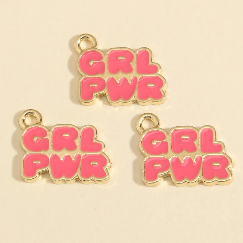 10 шт. золотого цвета 18 5x15 мм мультяшная эмаль для девочек с подвесками в виде