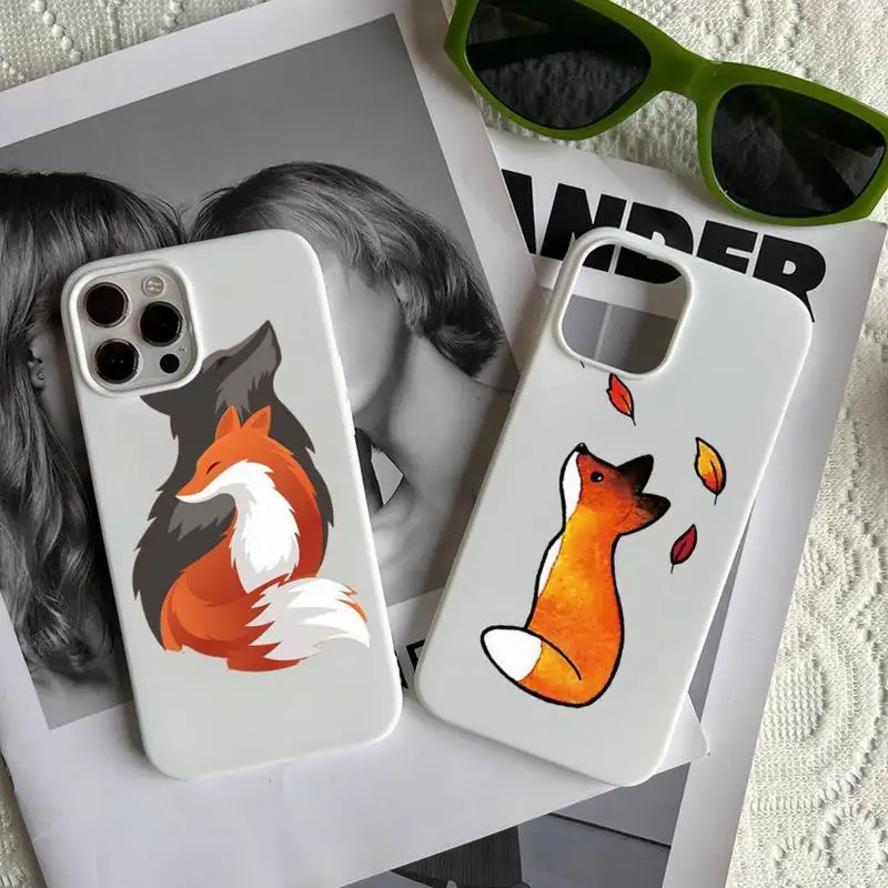 

fox animal cute Phone Case Candy Color for iPhone 6 7 8 11 12 13 s mini pro X XS XR MAX Plus